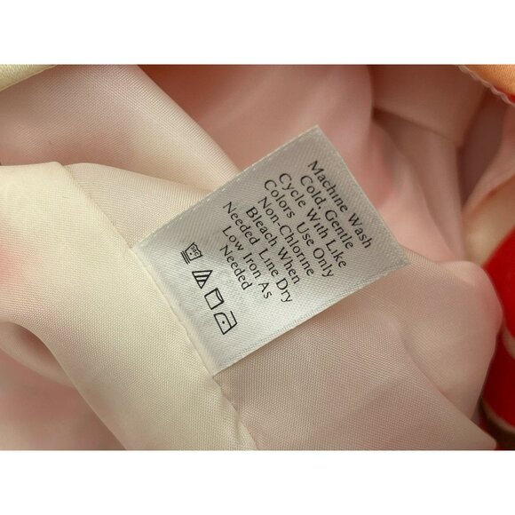 Coldwater Creek Red & Beige Floral Sleeveless Dress Size 16 Elegant A-Line Style - Picture 6 of 7